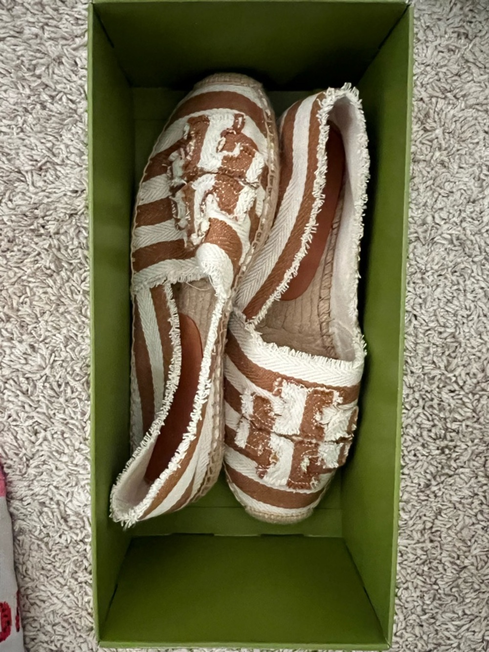 Tory Burch Brown and Cream Logo Espadrille Flats - Picture 2 of 3